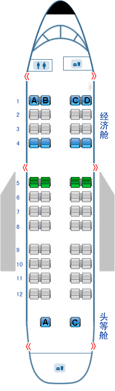 中型机座位图图片
