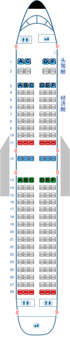 飞机机型座位图图片